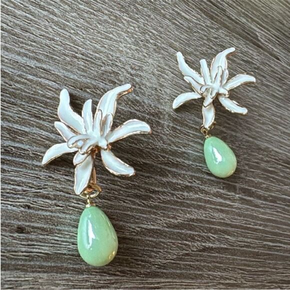 Vintage style flower earrings M110 - Picture 2 of 3